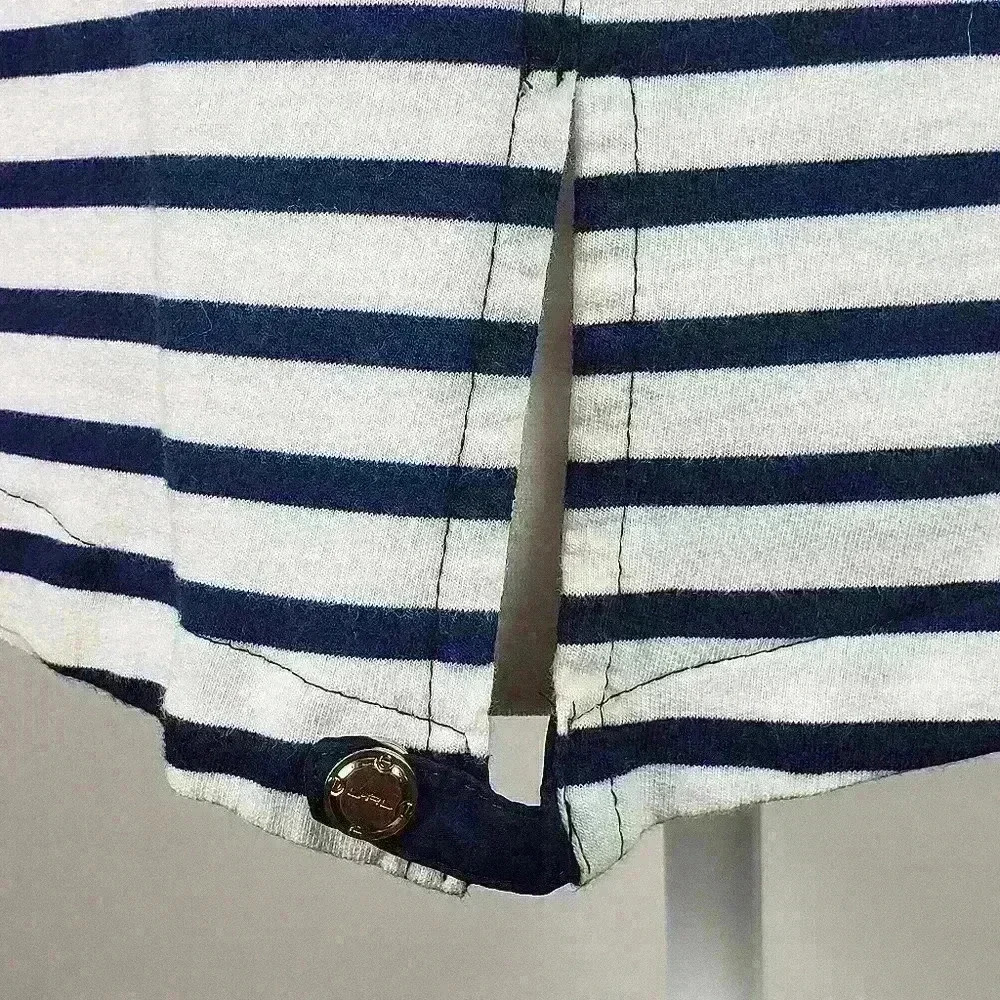 Lauren Ralph Lauren Active Jacket Navy White Stripes 3/4 Sleeves Cotton Size S - Picture 14 of 16